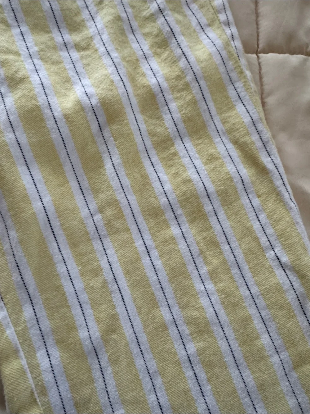 Banana Republic Yellow and White Striped Capris
